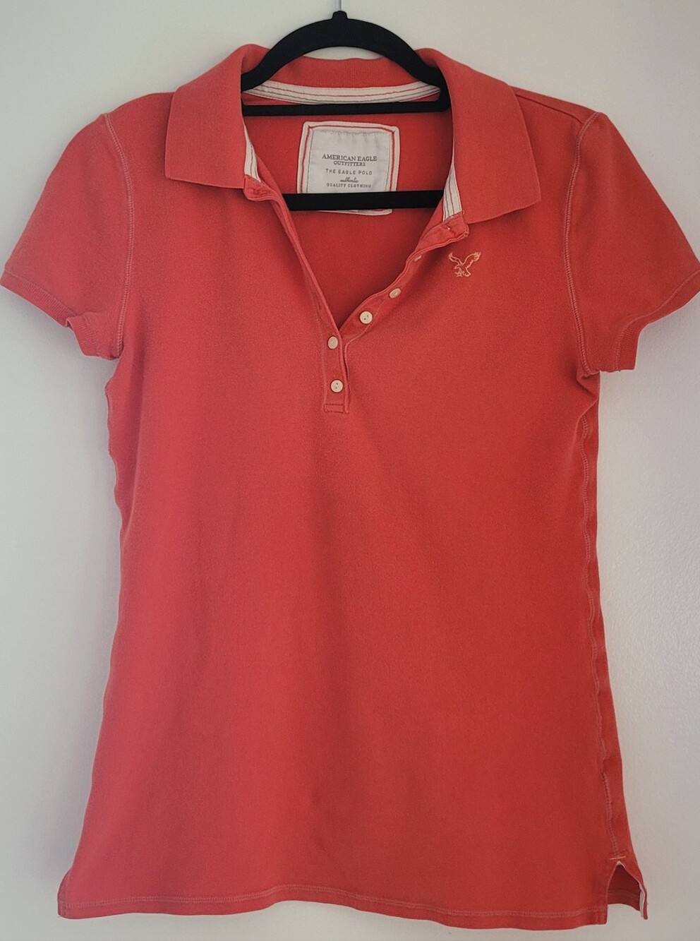 Y2K American Eagle Outfitters Orange Polo Top